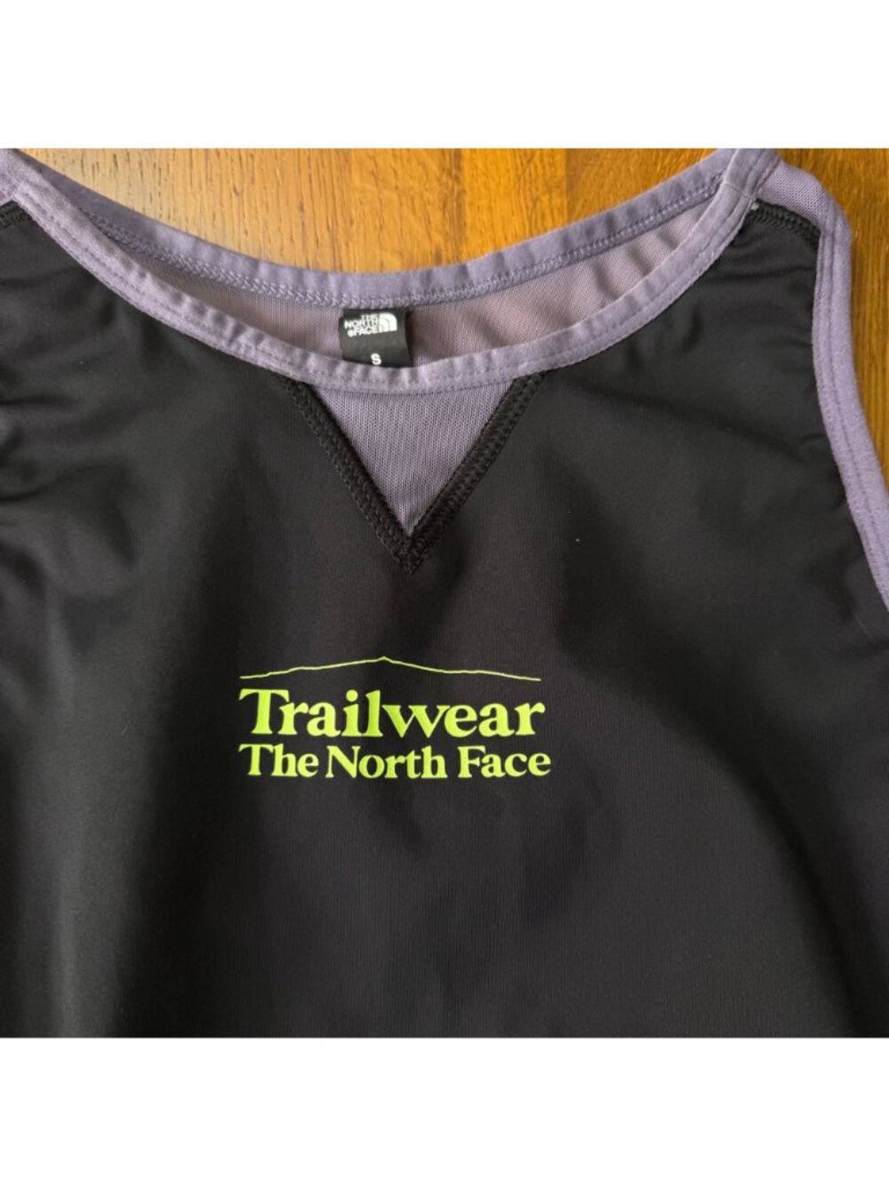 THE NORTH FACE Trailwear QTM Bra Tank Top Womens S Mesh Black Lunar Slate Purple - Picture 3 of 10